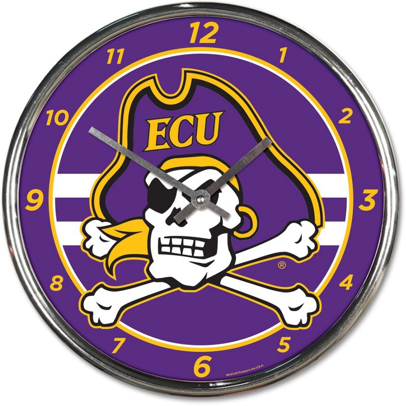 East Carolina Pirates Chrome Clocks