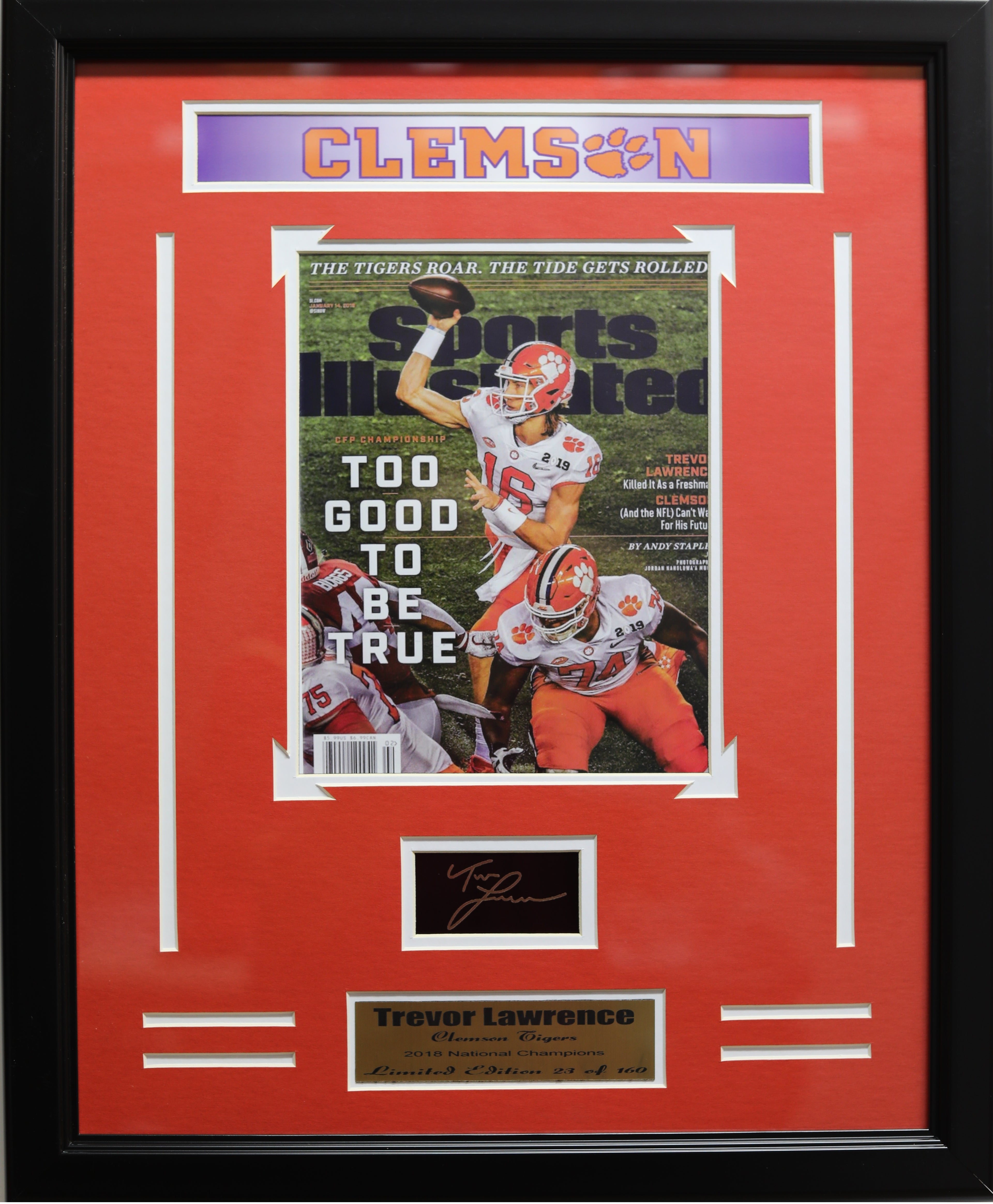 Clemson Tigers Champ Frame 4 Trevor Lawrence Medium Frames