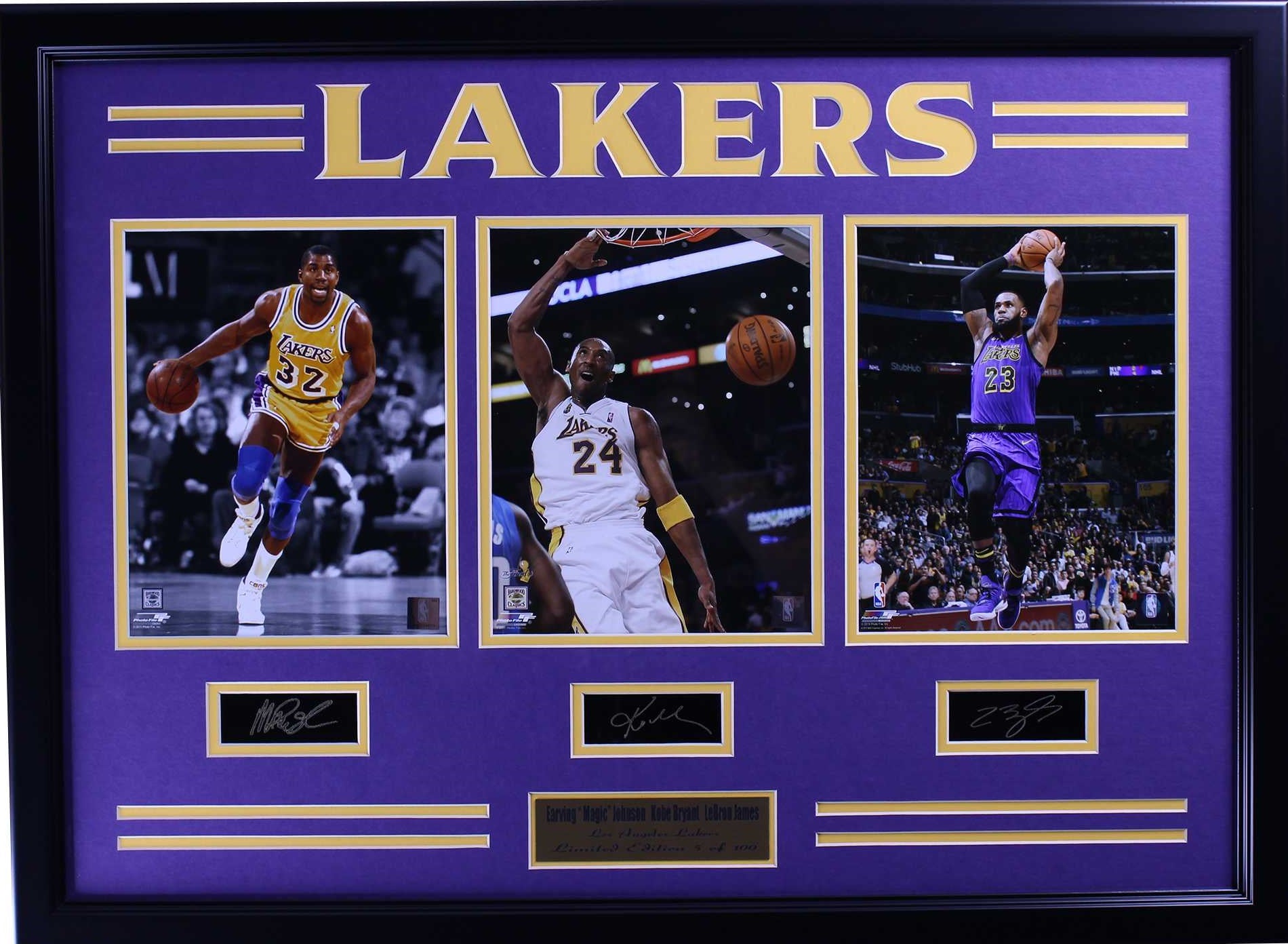 Los Angeles Lakers Magic Johnson Kobe Bryant LeBron James Large Frames