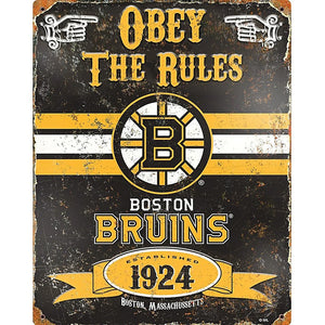 Boston Bruins Obey Rules Metal Sign