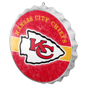 Kansas City Chiefs Distressed Bottle Cap Signs