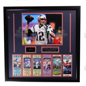 New England Patriots Tom Brady 6 Ticket Frame Large Frames