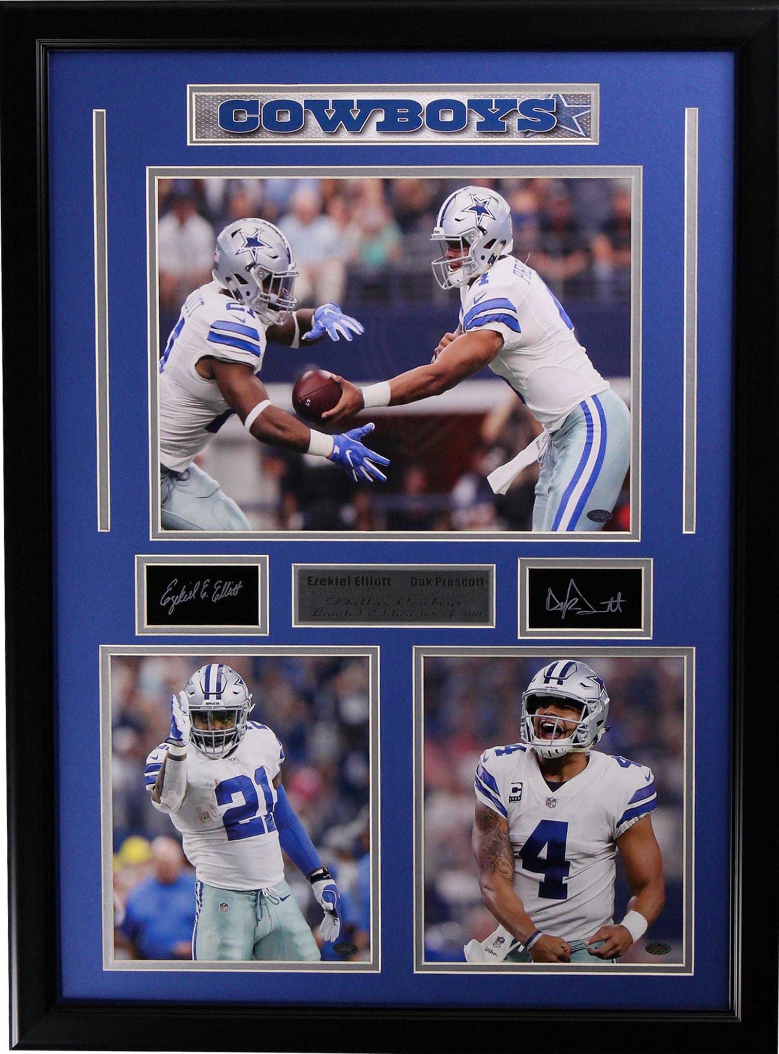 Dallas Cowboys Ezekiel Elliott and Dak Prescott Large Frames