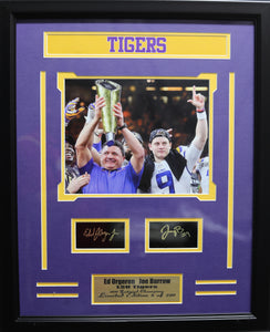 LSU Tigers Ed Orgeron and Joe Burrow Medium Frames