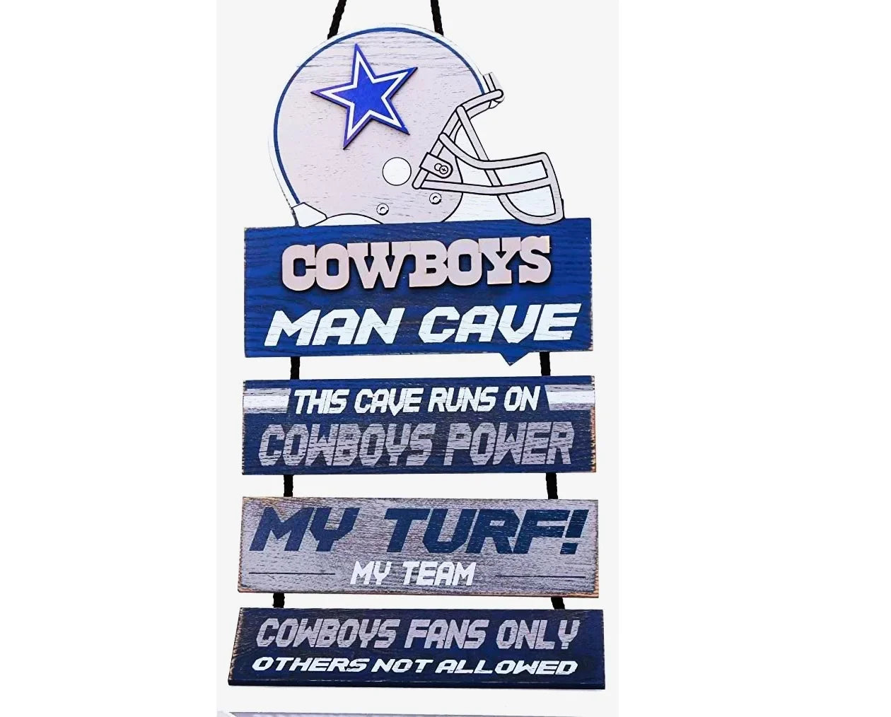 Dallas Cowboys Helmet Man Cave Rules Sign