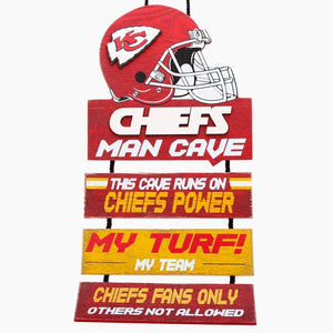 Kansas City Chiefs Helmet Man Cave Rules Sign