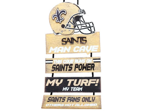 New Orleans Saints Helmet Man Cave Rules Sign