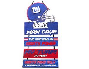 New York Giants Helmet Man Cave Rules Sign