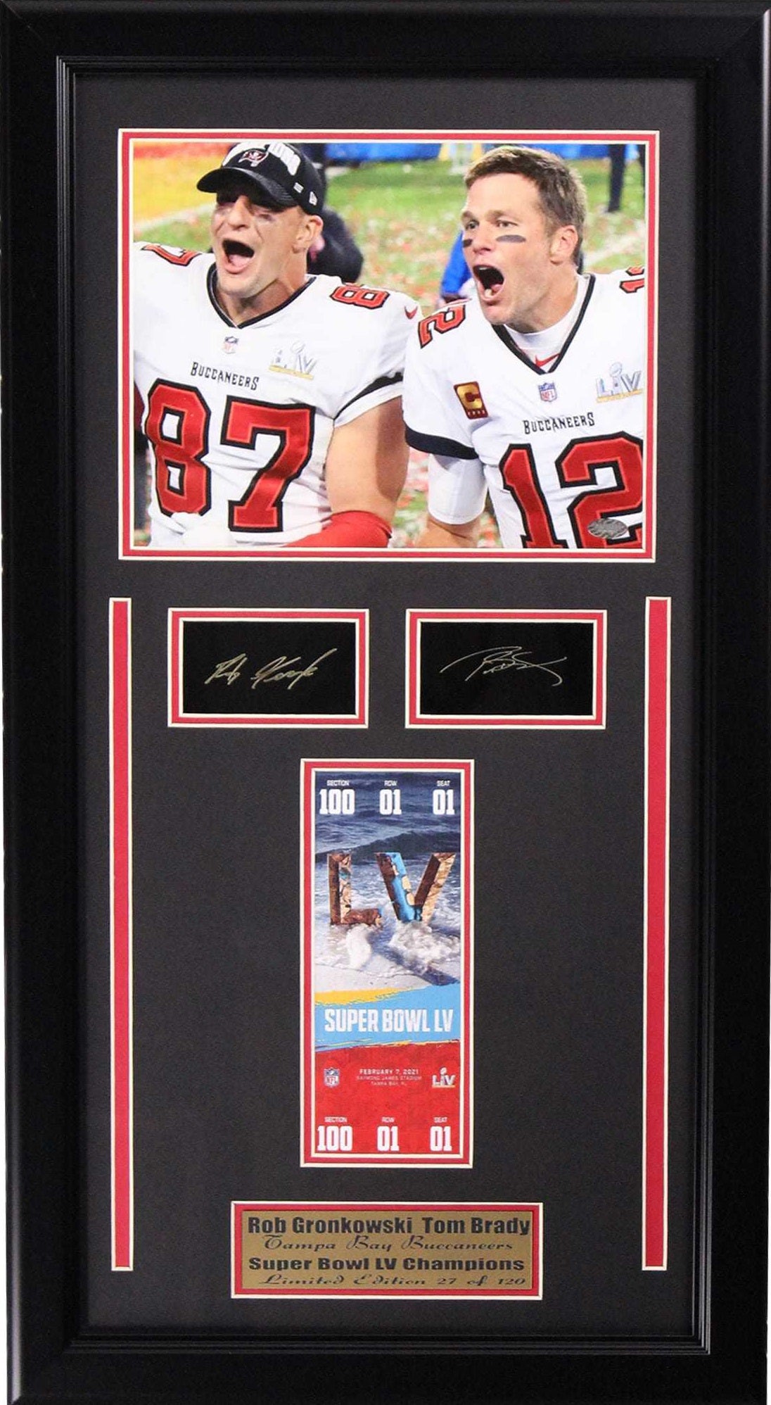 Tampa Bay Buccaneers Tom Brady and Rob Gronkowski Medium Frames
