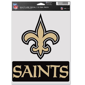 New Orleans Saints Sports Multi Used Decal 2 Fan Pack