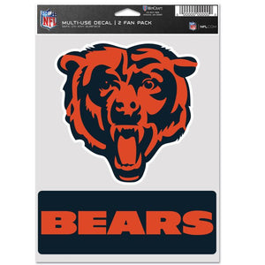 Chicago Bears Sports Multi Used Decal 2 Fan Pack