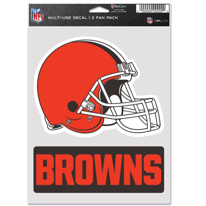 Cleveland Browns Sports Multi Used Decal 2 Fan Pack