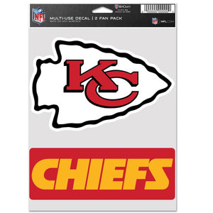 Kansas City Chiefs Sports Multi Used Decal 2 Fan Pack