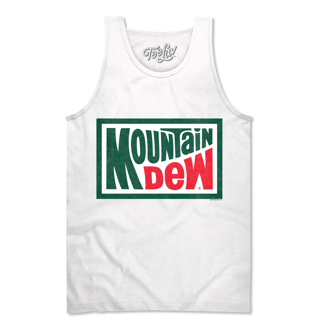 Retro Mountain Dew Logo Tank Top - White