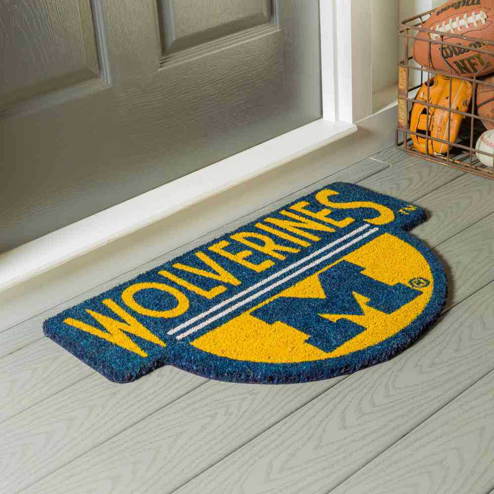 Michigan Wolverines Shape Coir Mats