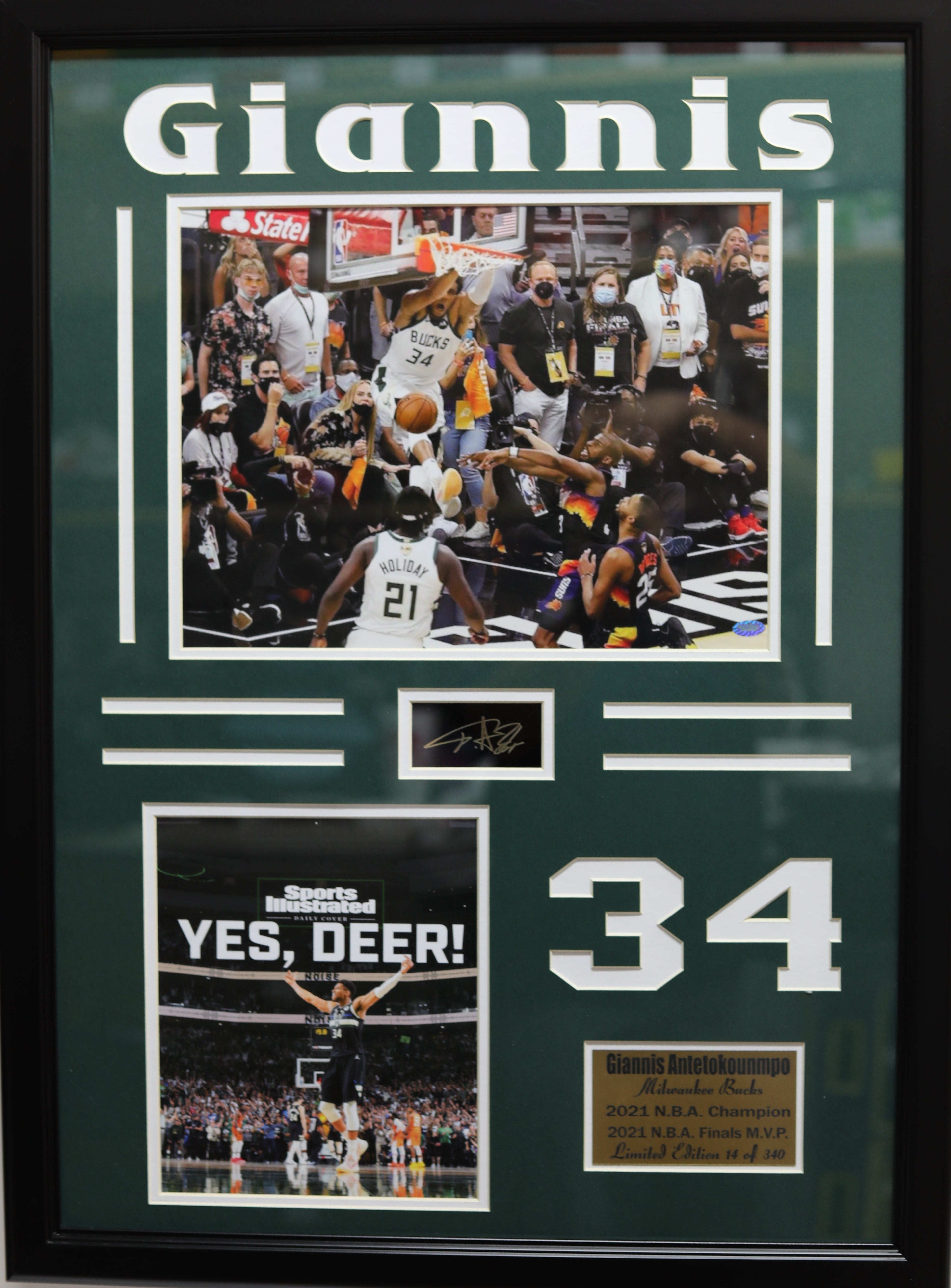 Milwaukee Bucks Giannis Antetokounmpo Champion 2021 Large Frames