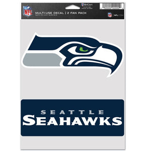 Seattle Seahawks Sports Multi Used Decal 2 Fan Pack