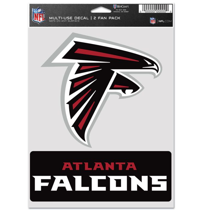 Atlanta Falcons Sports Multi Used Decal 2 Fan Pack