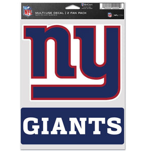 New York Giants Sports Multi Used Decal 2 Fan Pack