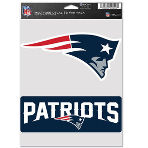 New England Patriots Sports Multi Used Decal 2 Fan Pack
