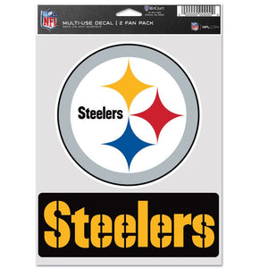 Pittsburgh Steelers Sports Multi Used Decal 2 Fan Pack
