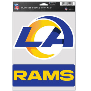 Los Angeles Rams Sports Multi Used Decal 2 Fan Pack