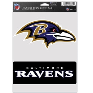 Baltimore Ravens Sports Multi Used Decal 2 Fan Pack