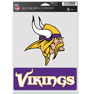 Minnesota Vikings Sports Multi Used Decal 2 Fan Pack
