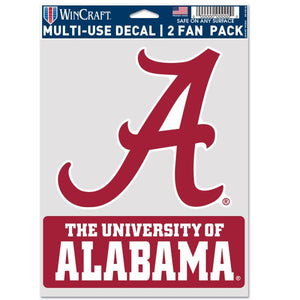 Alabama Crimson Tide Sports Multi Used Decal 2 Fan Pack