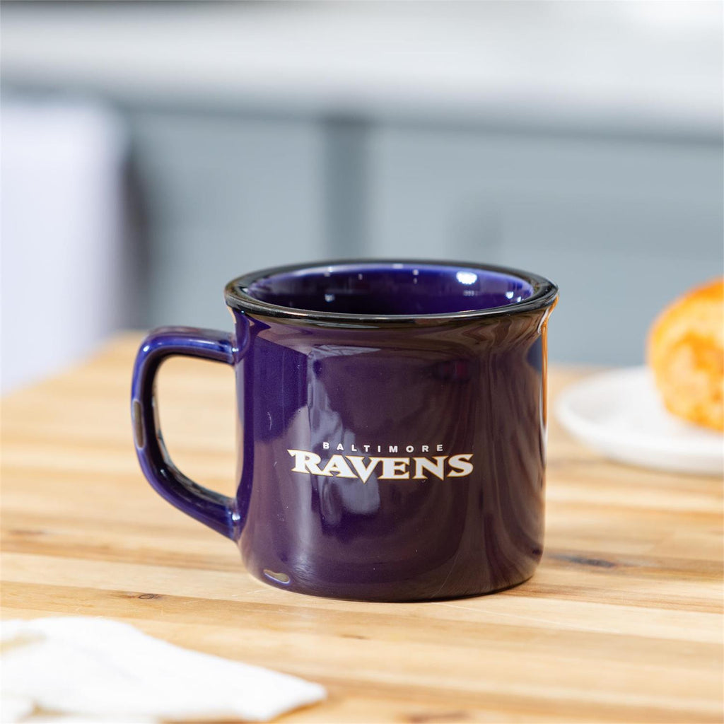 Baltimore Ravens Ceramic Camp Cup with Enamel Finish 14oz
