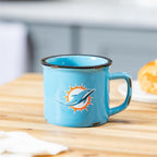 Miami Dolphins Ceramic Camp Cup with Enamel Finish 14oz