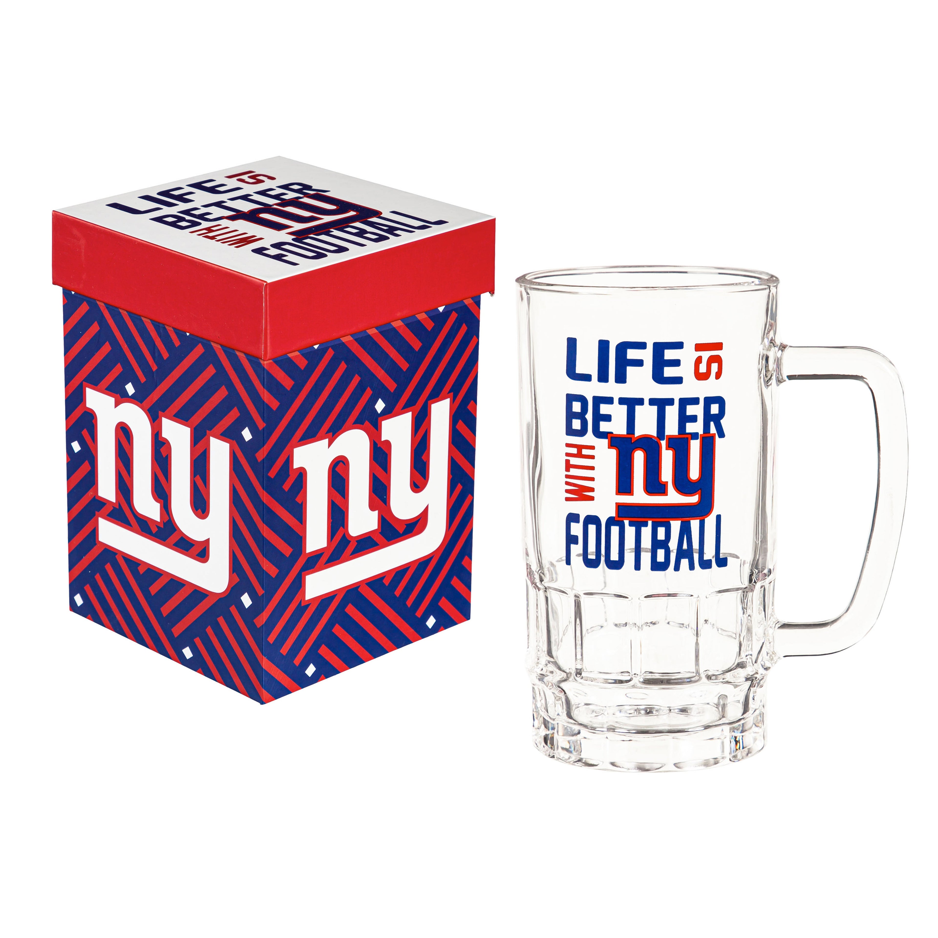 New York Giants Glass Tankard Cup with Gift Box