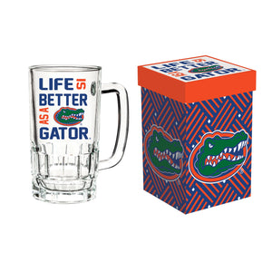 Florida Gators Glass Tankard Cup with Gift Box