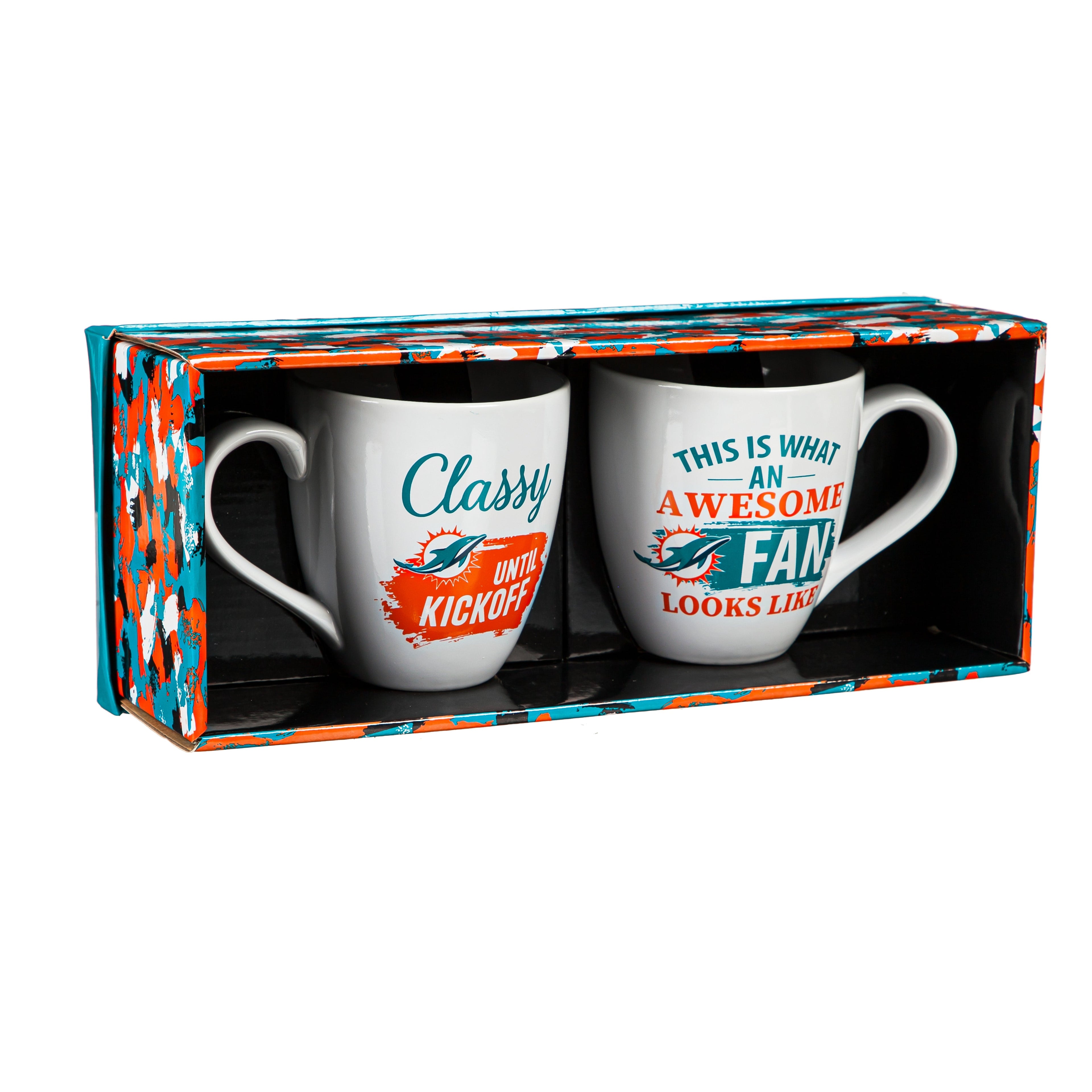 Miami Dolphins Ceramic Cup O'Java 17oz Gift Set