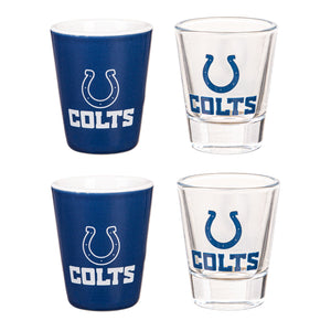 Indianapolis Colts 4 Piece Ceramic and Glass 2oz. Shot Glass Set
