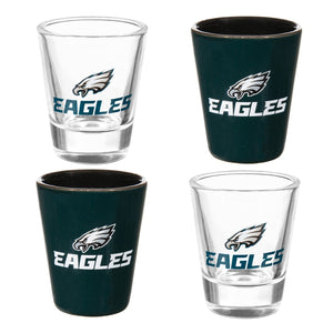 Philadelphia Eagles 4 Piece Ceramic and Glass 2oz. Shot Glass Set