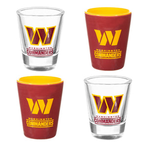 Washington Commanders 4 Piece Ceramic and Glass 2oz. Shot Glass Set