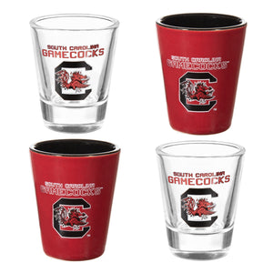 South Carolina Gamecocks 4 Piece Ceramic and Glass 2oz. Shot Glass Set