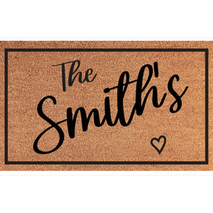 Personalized Family Name Coir Mat