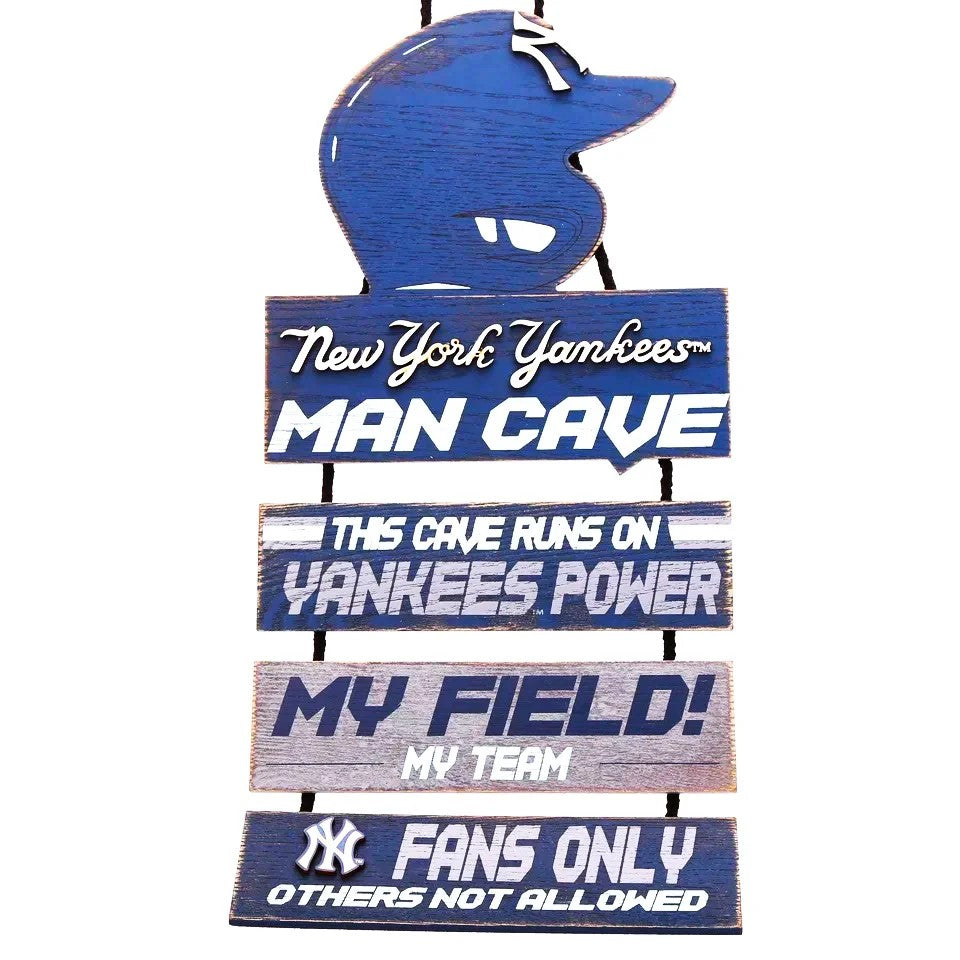 New York Yankees Helmet Man Cave Rules Sign