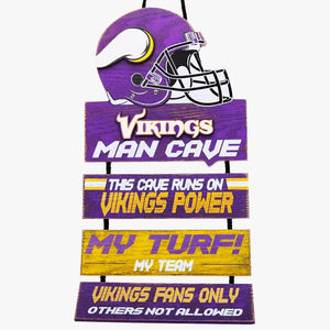 Minnesota Vikings Helmet Man Cave Rules Sign