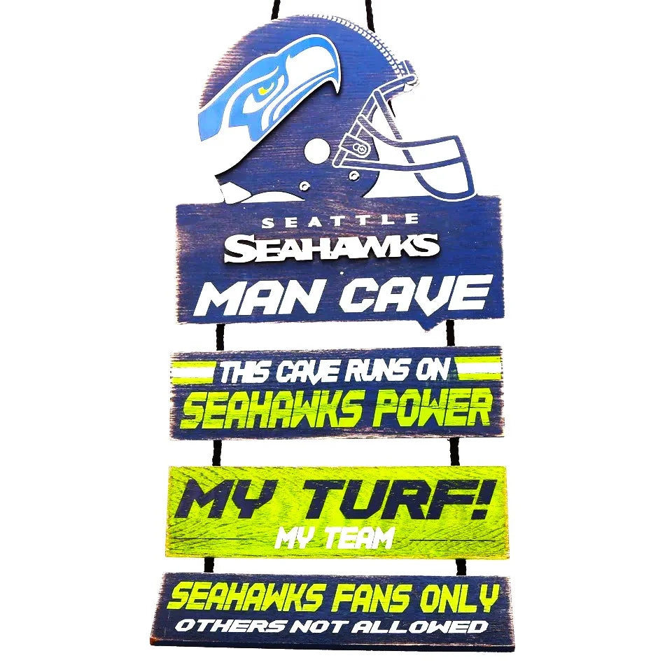 Seattle Seahawks Helmet Man Cave Rules Sign