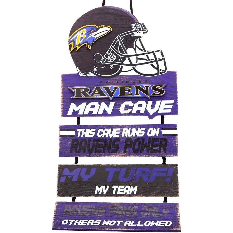 Baltimore Ravens Helmet Man Cave Rules Sign