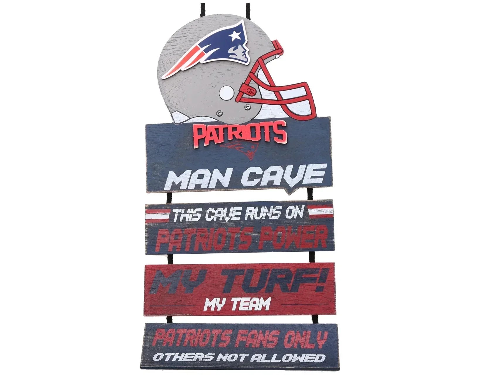 New England Patriots Helmet Man Cave Rules Sign