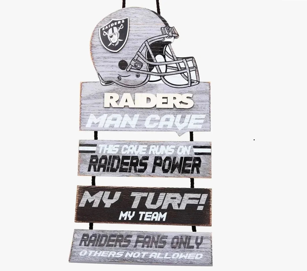 Las Vegas Raiders Helmet Man Cave Rules Sign