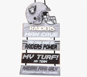 Las Vegas Raiders Helmet Man Cave Rules Sign
