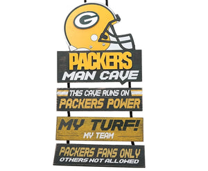 Green Bay Packers Helmet Man Cave Rules Sign