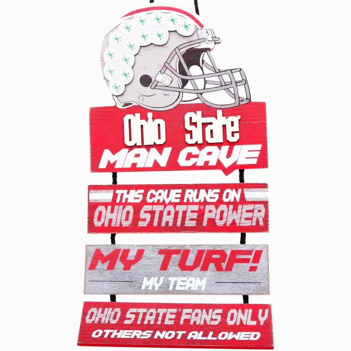 Ohio State Buckeyes Helmet Man Cave Rules Sign