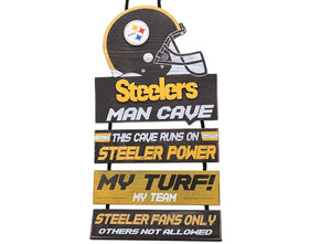 Pittsburgh Steelers Helmet Man Cave Rules Sign