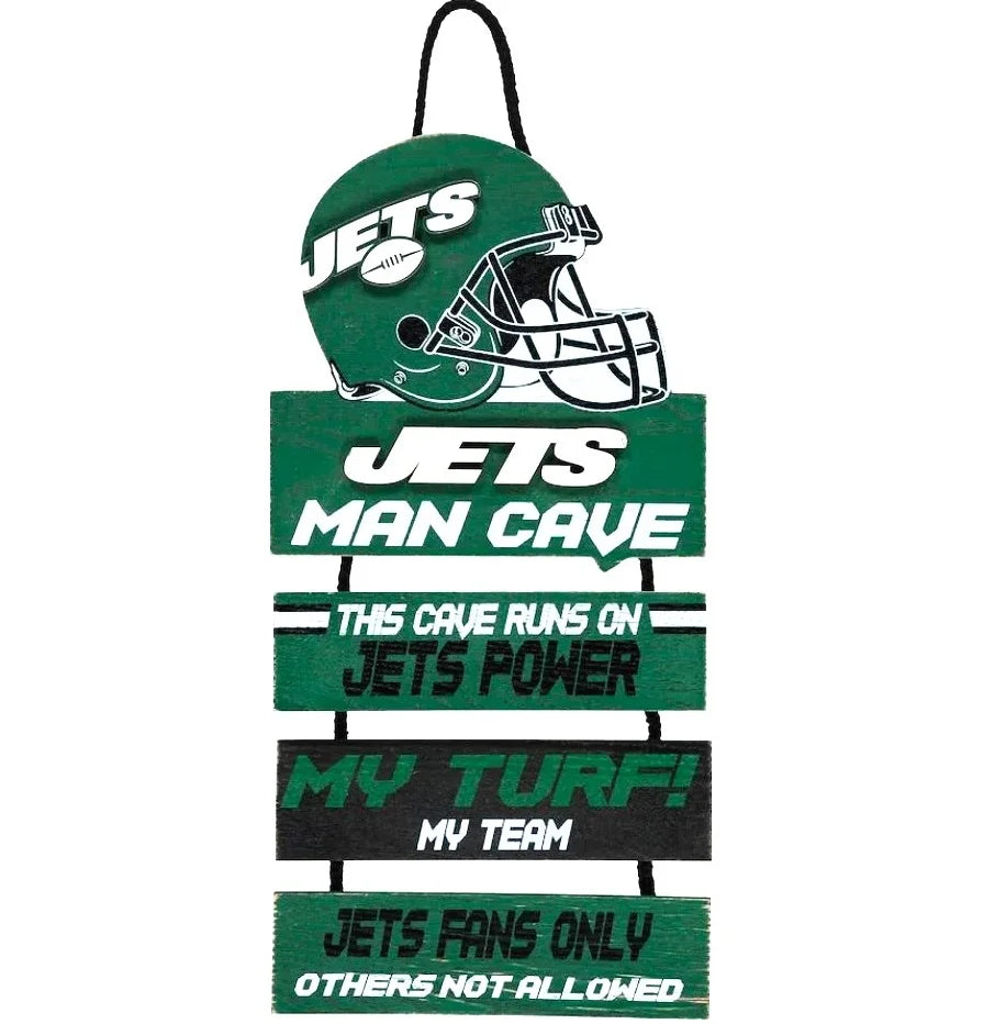 New York Jets Helmet Man Cave Rules Sign